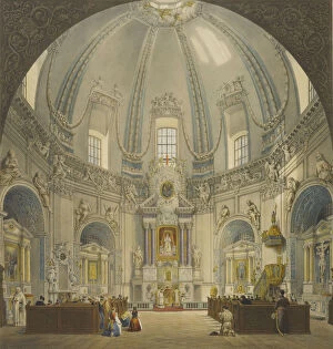 Deroy Gallery: Interior of Trinitarian Church of Christ the Redeemer in Antakalnis, Vilnius, 1847