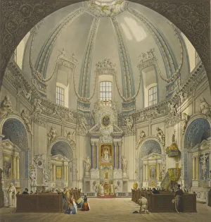 Deroy Gallery: Interior of Trinitarian Church of Christ the Redeemer in Antakalnis, Vilnius, 1847