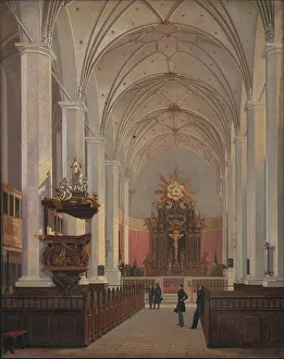 Trinity Church Prints: The interior of Trinity Church, 1838. Creator: Christian Olavius Zeuthen