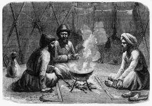 Turkoman Prints: Interior of a Turcoman Tent, c1891. Creator: James Grant