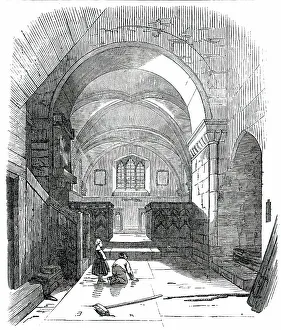 Twelfth Century Prints: Interior of Upton Church, Bucks. 1850. Creator: Unknown