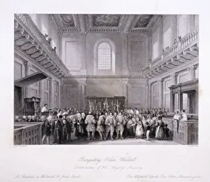 Melville Prints: Interior view of the Banqueting House at Whitehall, Westminster, London, c1840. Artist