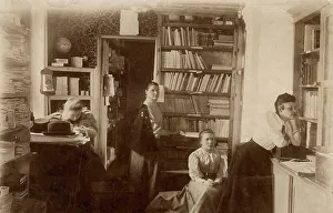 Educational Facility Prints: Interior view of the book warehouse of the Society for Primary Education in Krasnoyarsk