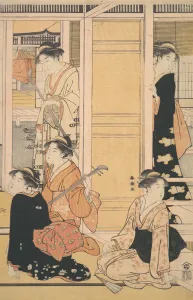 Geisha Prints: Interior View, ca. 1788. Creator: Katsukawa Shuncho