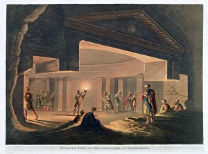 Luigi Mayer Prints: Interior View of the Catacombs at Alexandria, Egypt, 1802. Artist: Thomas Milton
