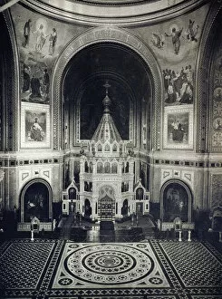 Thon Gallery: Interior view of the Cathedral of Christ the Saviour, Moscow, Russia, 1883
