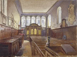 Interior view of the Church of St Matthew, Friday Street, City of London, 1881. Artist