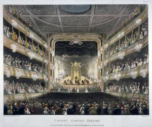 Augustus Charles Prints: Interior view of Covent Garden Theatre, Bow Street, Westminster, London, 1808. Artist