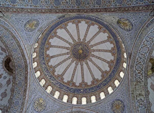 Images Dated 4th April 2014: Interior view of the dome of the Blue Mosque in Istanbul