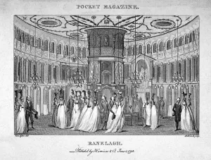 Rotunda Prints: Interior view of figures in the Rotunda in Ranelagh Gardens, Chelsea, London, 1795