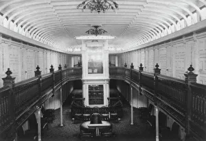 Cyanotypes 1900 Gmgpc Prints: Interior view of galleried central parlor with clerestory