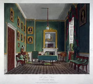 Daniel Havell Gallery: Interior view of the green closet in Buckingham House, Westminster, London, 1819