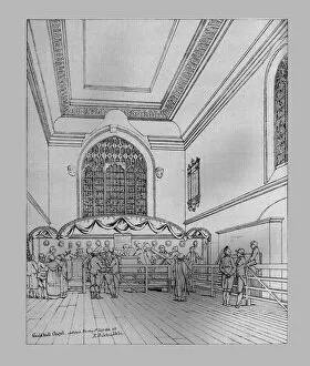 Interior view of the Guildhall Chapel, 1815, (1886)