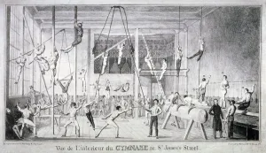 St Jamess Street Collection: Interior view of a gymnasium, 26 St Jamess Street, Westminster, London, c1830. Artist
