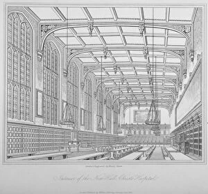 Henry Shaw Gallery: Interior view of the hall, Christs Hospital, City of London, 1833. Artist: Henry Shaw