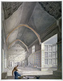 Holborn Prints: Interior view of the hall, Furnivals Inn, during demolition, City of London, c1819