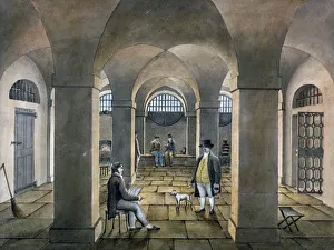Yates Prints: Interior view in Horsemonger Lane Prison, Union Road, Southwark, London, c1826. Artist