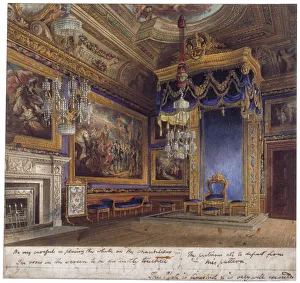 Fireplace Prints: Interior view of the Kings Audience Chamber in Windsor Castle, Berkshire, 1818