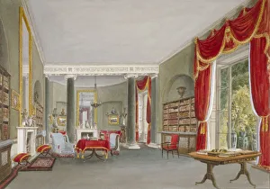 Buckler Prints: Interior view of the library drawing room in Bromley Hill, Bromley, Kent, 1816. Artist