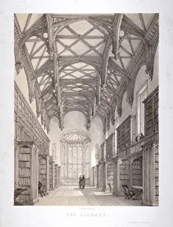 Holborn Prints: Interior view of the library, Lincolns Inn, Holborn, London, c1850