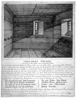 Interior view of Lollards Prison in Lambeth Palace, London, 1791