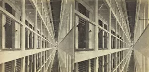 Stereoscopy Collection: Interior View of the Main Hall of Prison, East Side, which is 6 Stories High... 1860 / 69