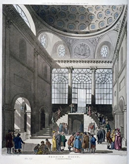 Augustus Charles Gallery: Interior view of the Middlesex Sessions House on Clerkenwell Green, London, 1809