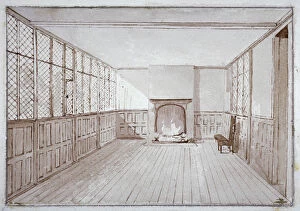 Benny Gallery: Interior view of Miltons school room in Barbican, City of London, 1864