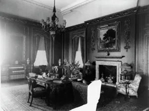 Interior view of Mrs. Hamilton Rice home in Newport, Rhode Island, with... between 1917 and 1927. Creator: Frances Benjamin Johnston