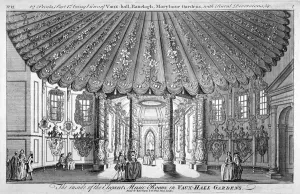 Samuel Wale Prints: Interior view of the music room in Vauxhall Gardens, Lambeth, London, c1752
