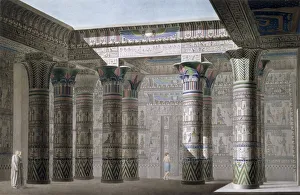 Philae Prints: Interior view from the portico of the Grand Temple on the island of Philae, Egypt, 1822