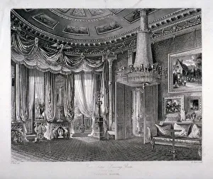 Henry Holland Prints: Interior view of the Rose Satin Drawing Room in Carlton House, Westminster, London, 1818