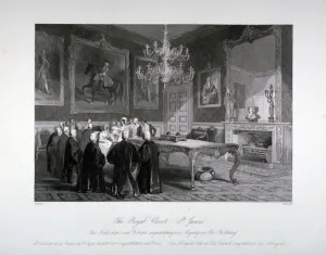 Melville Prints: Interior view of the Royal Closet in St Jamess Palace, Westminster, London, c1840