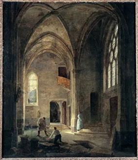 5th Arrondissement Prints: Interior view of the Saint-Benoit-le-Bestoune church: the Saint-Pierre or Tournelle chapel
