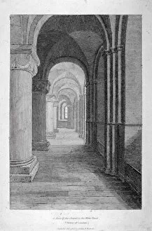 Aisle Gallery: Interior view of the south aisle of St Johns Chapel in the White Tower, Tower of London, 1805