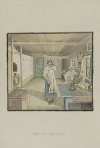 Znamensky Mikhail Prints: Interior view of a station, 1862-1887. Creator: Mikhail Znamensky