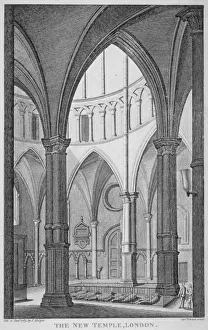 Newton Prints: Interior view of Temple Church, City of London, 1785. Artist: James Newton