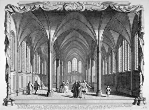 Boydell Prints: Interior view of Temple Church, City of London, 1750