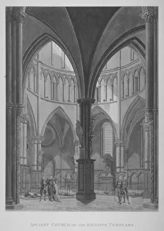 Temple Church Prints: Interior view of Temple Church, City of London, 1796