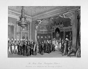 Presentation Gallery: Interior view of the throne room, Buckingham Palace, Westminster, London, c1840. Artist