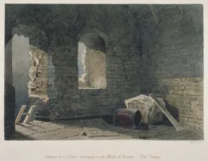 Old Bailey Prints: Interior view of a tower belonging to London Wall at Old Bailey, City of London, 1851