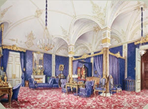 Interiors of the Winter Palace. The Bedchamber of Empress Maria Alexandrovna, 1859