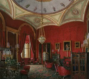 Eduard 1807 1887 Gallery: Interiors of the Winter Palace. The Study of Empress Alexandra Fyodorovna, Mid of the 19th cen