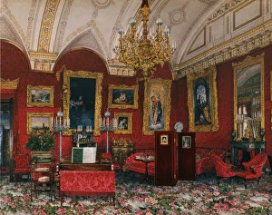 Interiors of the Winter Palace. The Study of Grand Princess Maria Nikolayevna, End of 19th cen Artist: Ukhtomsky, Konstantin Andreyevich (1818-1881)