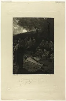 Etching In Black On Paper Prints: The Interment of Jesus, 1878. Creator: Antonio Piccinni