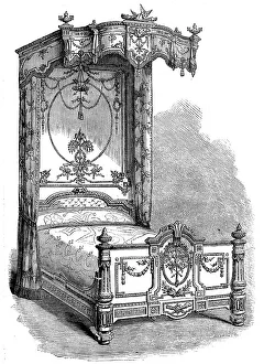 Furniture Shop Prints: The International Exhibition: bedstead in the Furniture Court... 1862. Creator: Unknown