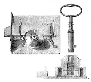 The International Exhibition: Bramah's lock and key, 1862. Creator: Unknown