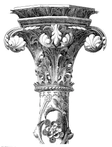 Scott Gilbert Prints: The International Exhibition: capital and portion of shaft of column from the Hereford Screen