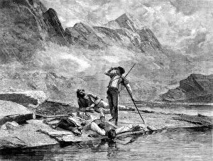 Alpine Collection: The International Exhibition: 'Chamois-Hunters Reposing' by A. De Meuron..., 1862. Creator: W Thomas