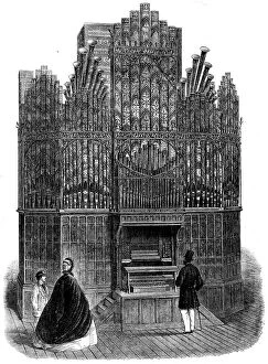 Crinoline Collection: The International Exhibition: church organ built by Messrs. Forster and Andrews, of Hull, 1862